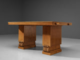Charles Dudouyt Art Deco Table with Inlayed Top in Oak