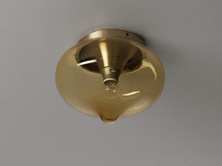 Delicate Ceiling Light with Golden Glass Orb