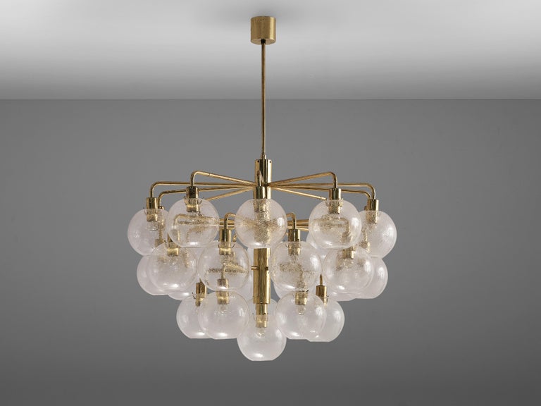 Large Hans-Agne Jakobsson Chandelier with Glass Spheres