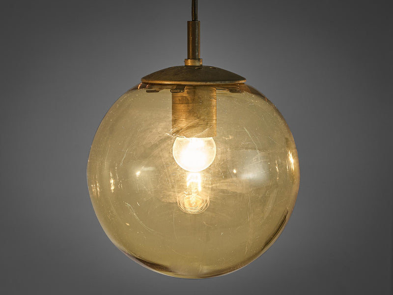 RAAK Pendants in Tinted Glass and Brass