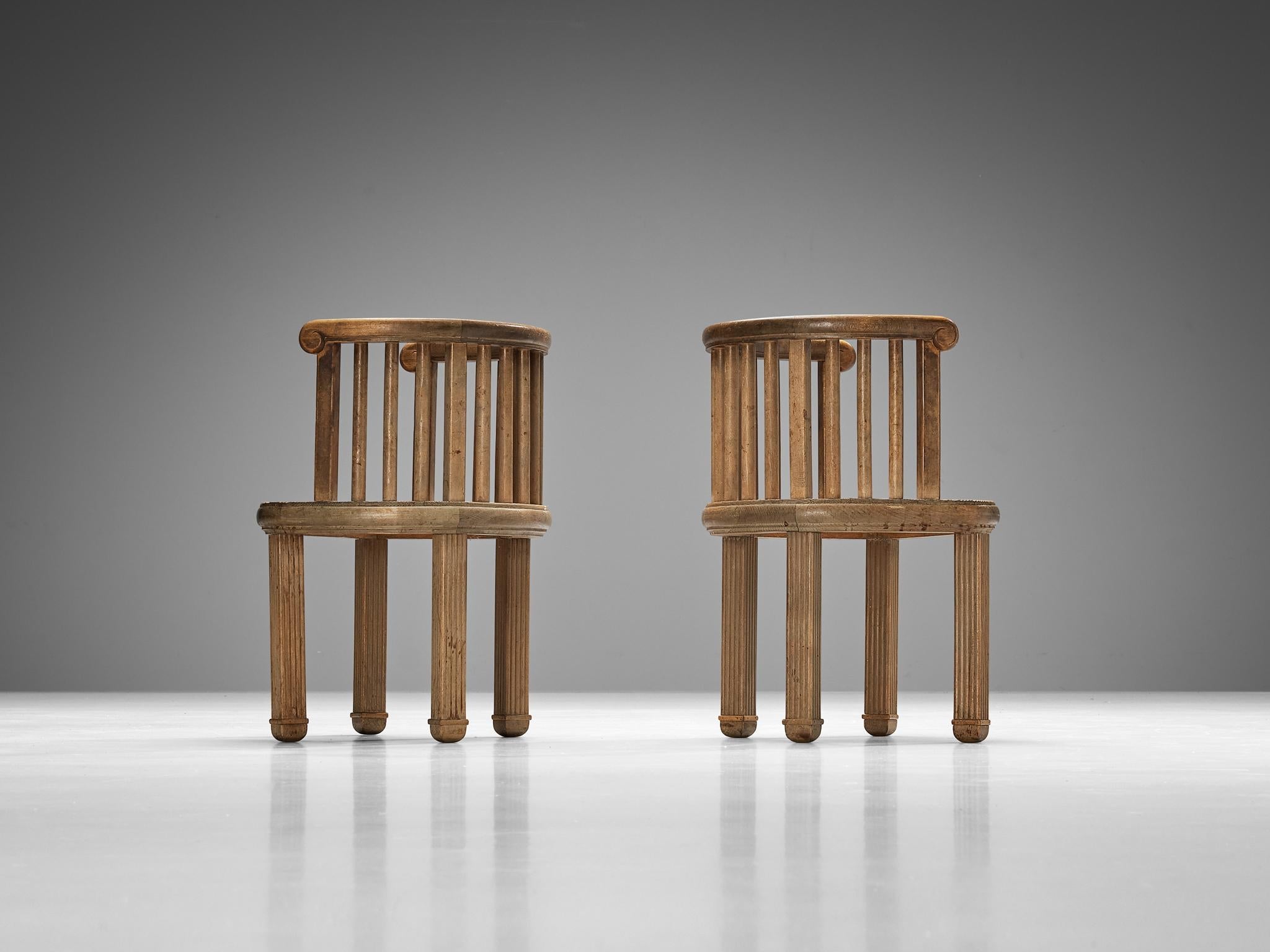 Elegant French Set of Four Dining Chairs in Pine