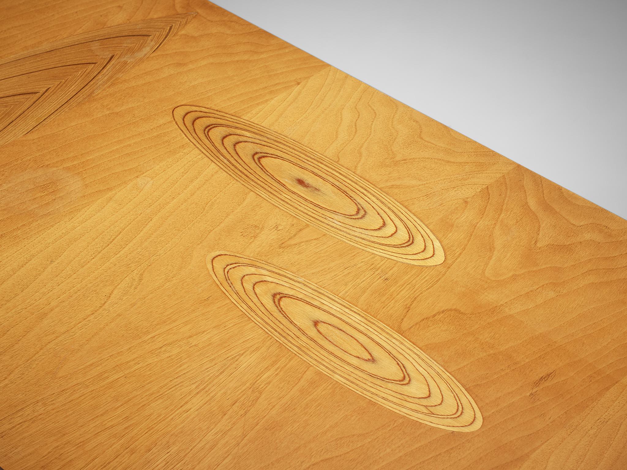 Tapio Wirkkala for Asko Coffee Table in Maple with Plywood Inlays
