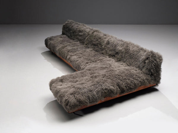 Adrian Pearsall Grand 'Boomerang' Sofa in Tibetan Wool