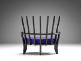 Guillerme & Chambron 'Tricoteuse' Lounge Chair in Black Lacquered Oak