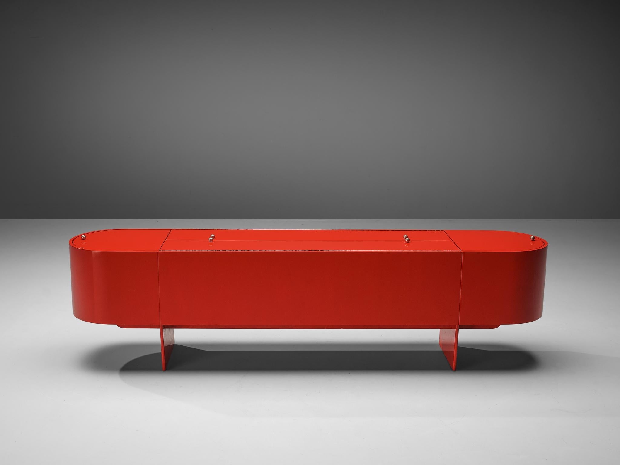 Luigi Saccardo Sideboard with Dry Bar Model ‘Parentisi’ in Lacquered Wood