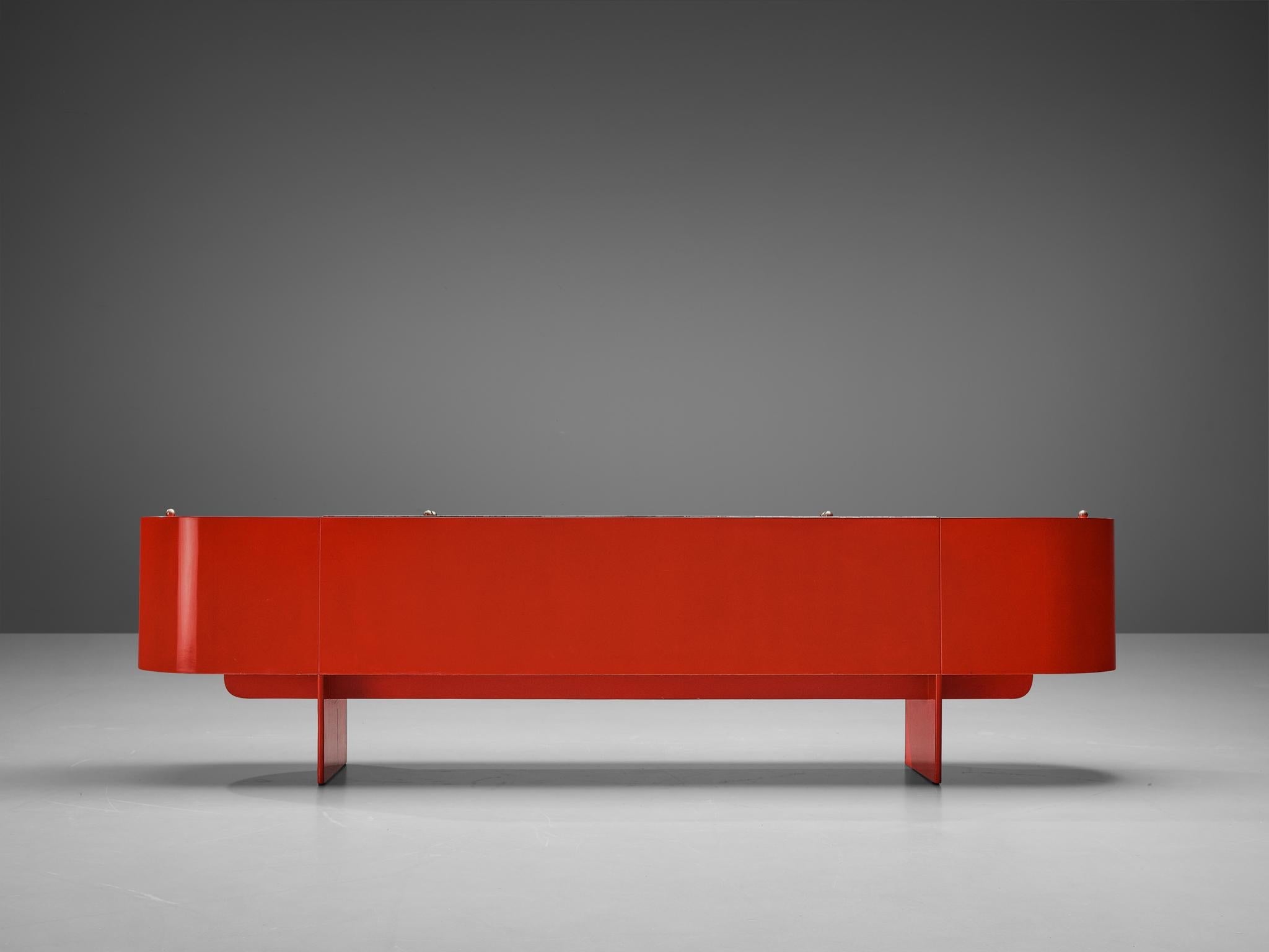 Luigi Saccardo Sideboard with Dry Bar Model ‘Parentisi’ in Lacquered Wood