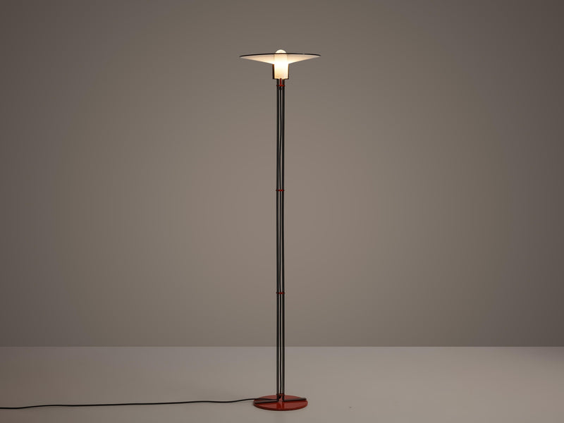VeArt Italian Floor Lamp in Black and Red Metal