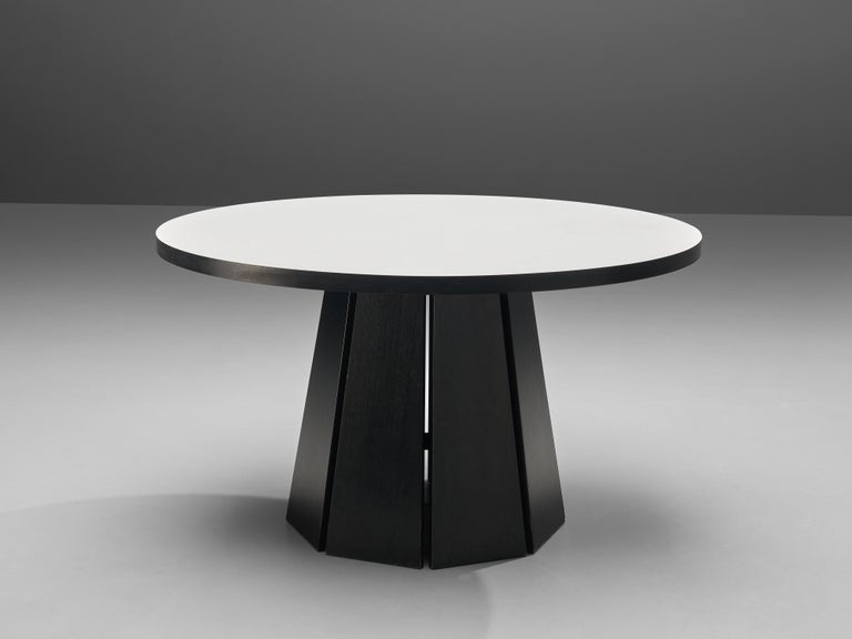 Pastoe Dining Table in Black and White Lacquered Wood