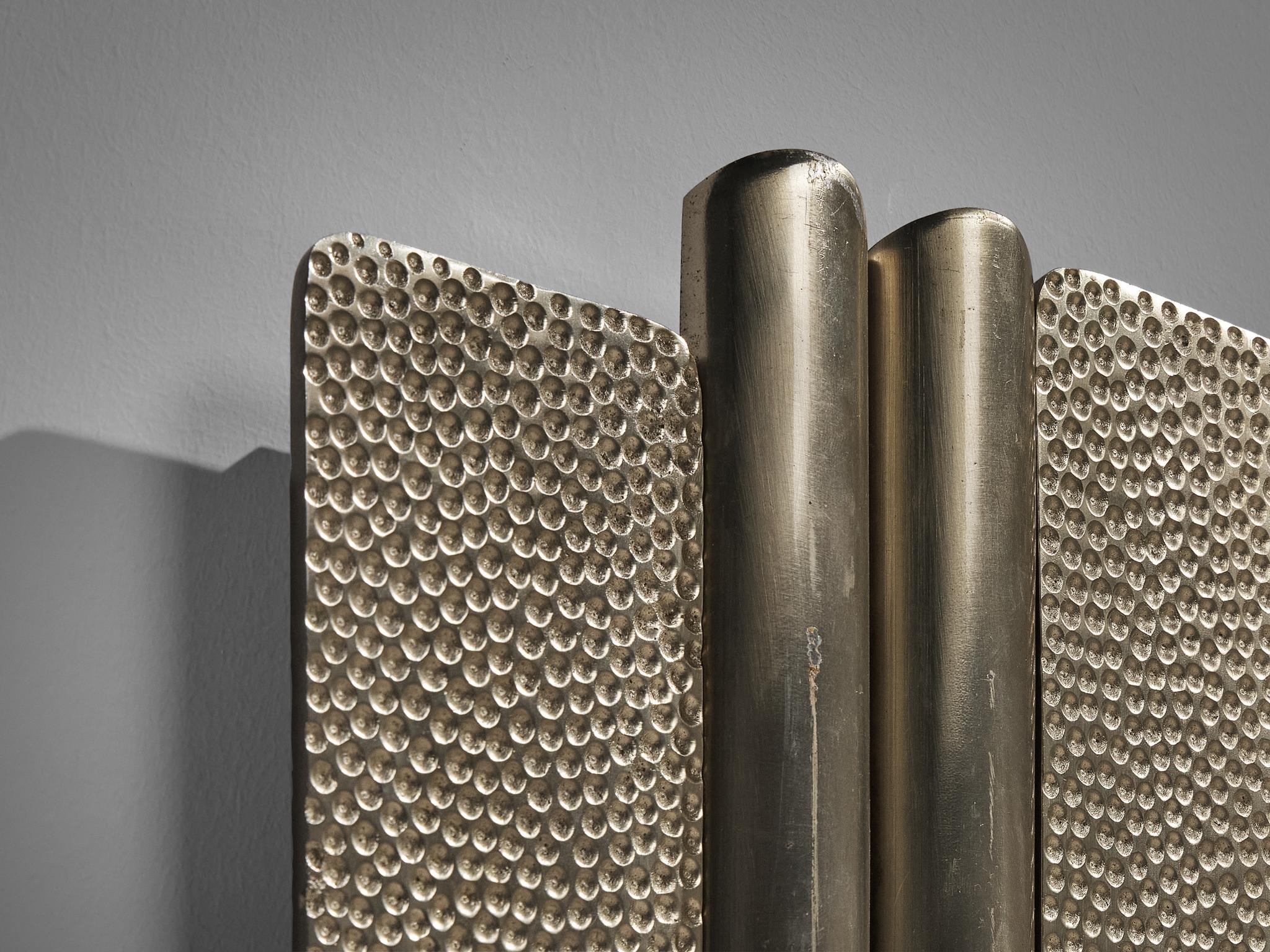 Luciano Frigerio Sculptural Bed in Hammered Steel