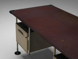 Studio BBPR for Olivetti 'Spazio' Desk with Drawers in Grey Coated Steel