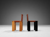 Afra & Tobia Scarpa Set of Eight 'Monk' Dining Chairs in Leather and Ash