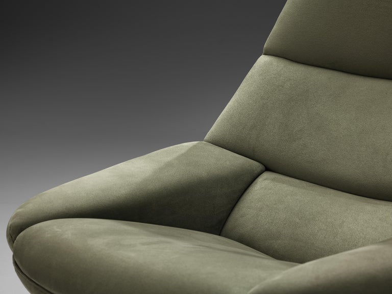 Illum Wikkelsø Lounge Chair ‘ML91’ in Soft Green Velour Upholstery
