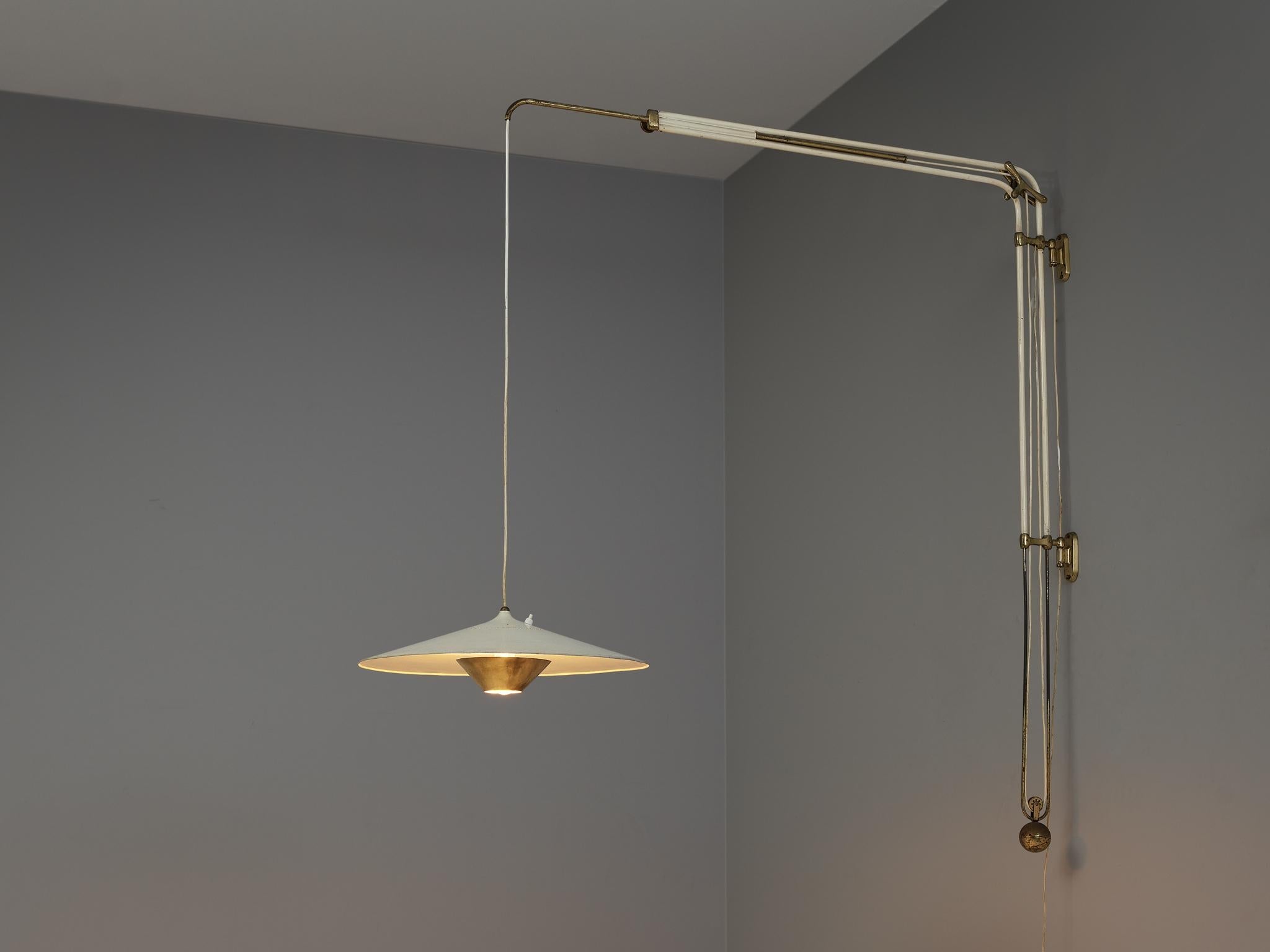 Franco Buzzi for O-Luce Wall Light in Brass and Aluminum