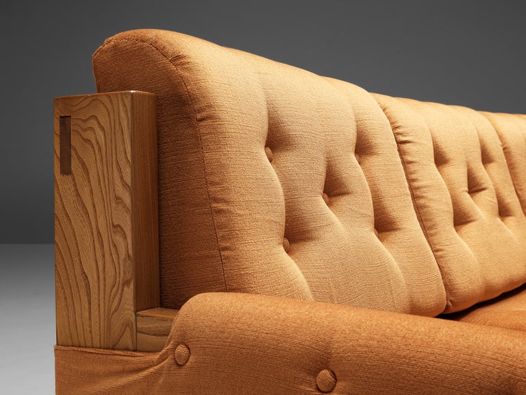 Maison Regain Sofa in Elm and Orange Upholstery