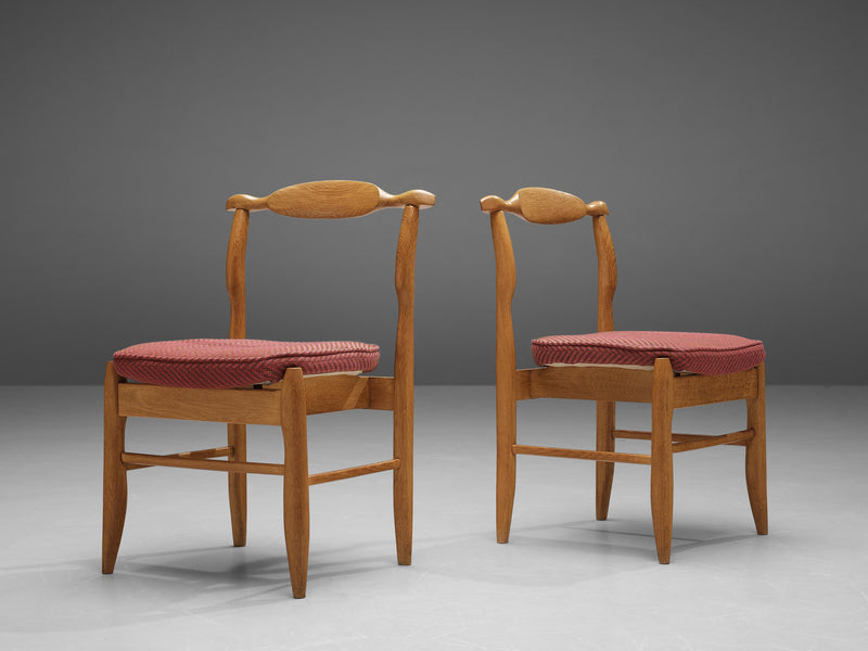 Guillerme & Chambron Dining Chairs Model 'Fumay' in Oak