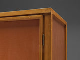 Cubic Highboard in Pine and Red Lacquered Doors