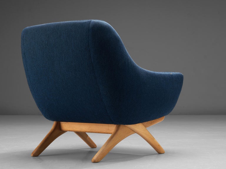 Illum Wikkelsø Lounge Chair in Blue Upholstery