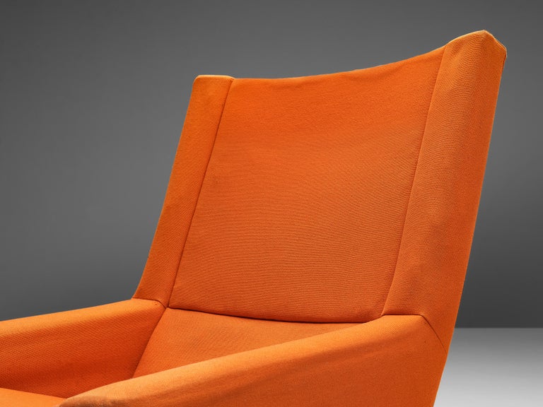 Illum Wikkelsø Pair of Lounge Chairs in Teak and Grey Orange Upholstery