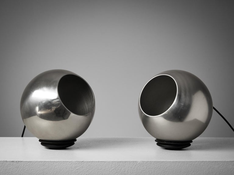 Gino Sarfatti for Arteluce Pair of Lamps in Aluminum
