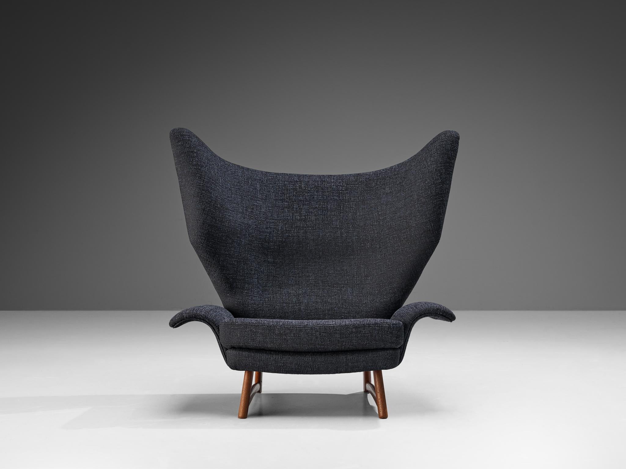 Bent Møller Jepsen 'FN' Lounge Chair in Dark Blue Upholstery