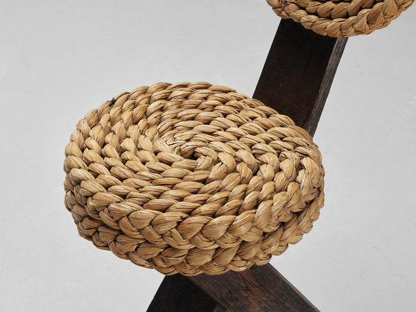 Adrien Audoux and Frida Minet Side Chair in Oak and Braided Straw