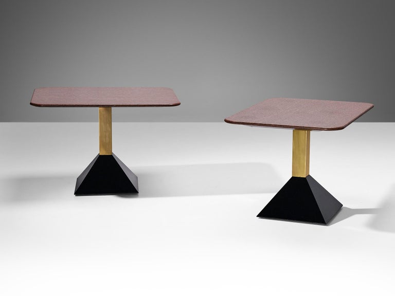 Italian Coffee Tables in Granite and Brass