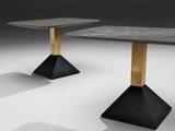 Italian Side Tables in Metal and Rectangular Granite Tops