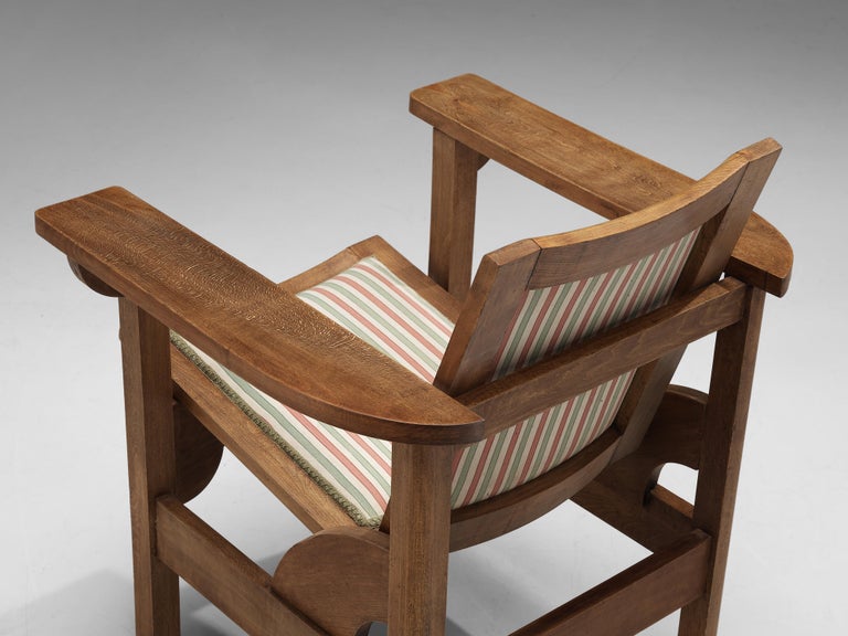 Pierre Dariel Pair of 'Hendaye' Armchairs in Striped Upholstery