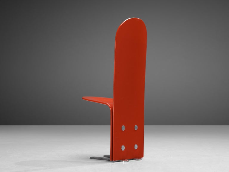 Luigi Saccardo for Arrmet 'Pelicano' Chair in Red Plywood