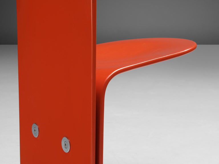 Luigi Saccardo for Arrmet 'Pelicano' Chair in Red Plywood