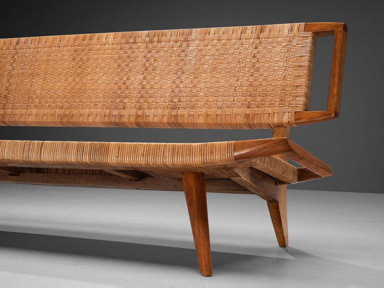 Paul Láslzó Bench in Mahogany and Cane