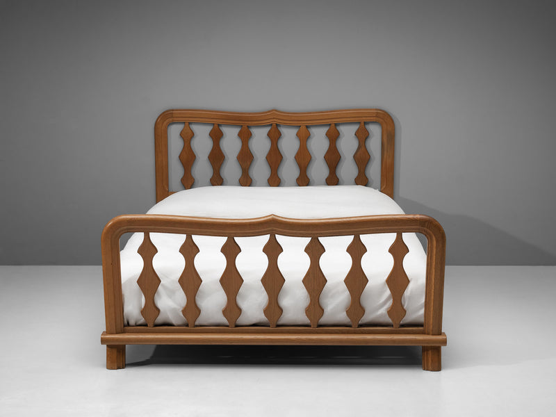 Guillerme & Chambron Double Bed in Solid Oak