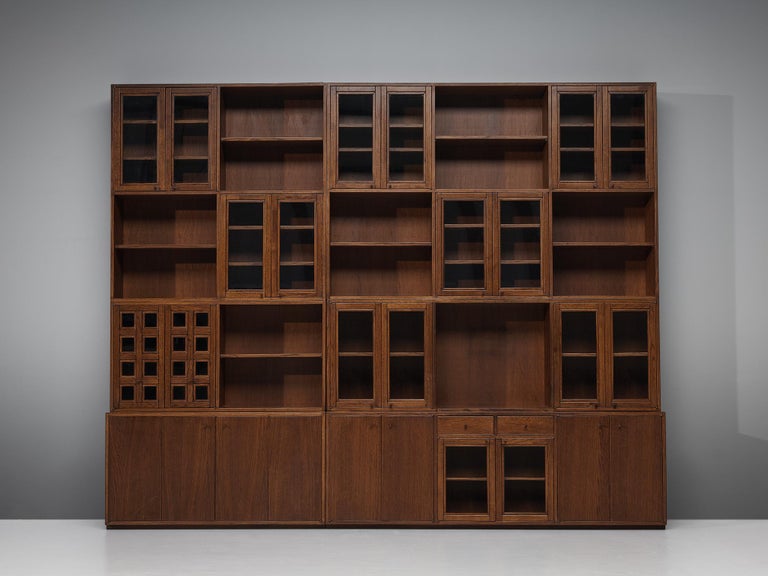 Giuseppe Rivadossi Exceptional Library Unit in Oak