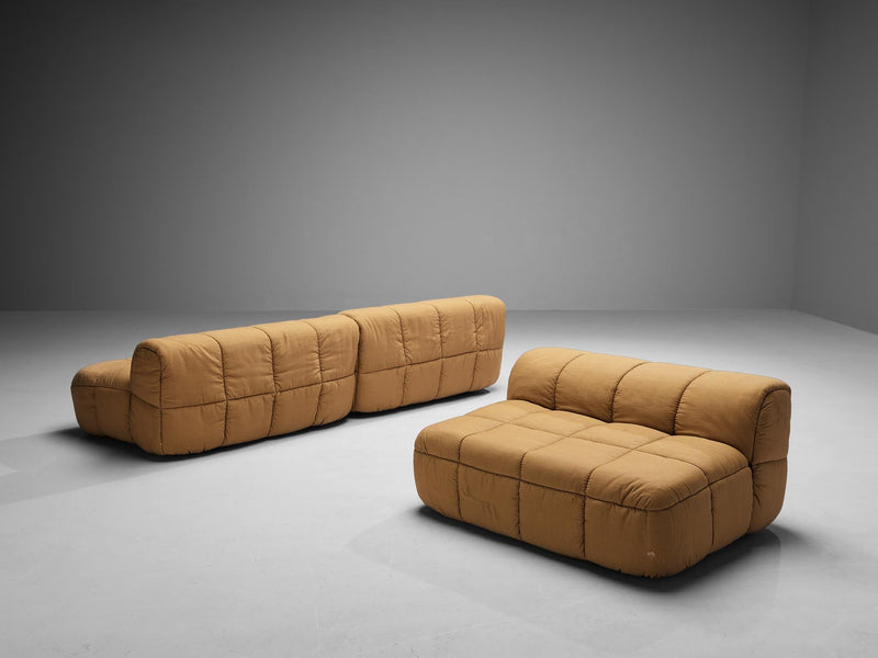 Cini Boeri for Arflex Modular 'Strips' Three Elements Sofa with Ottoman