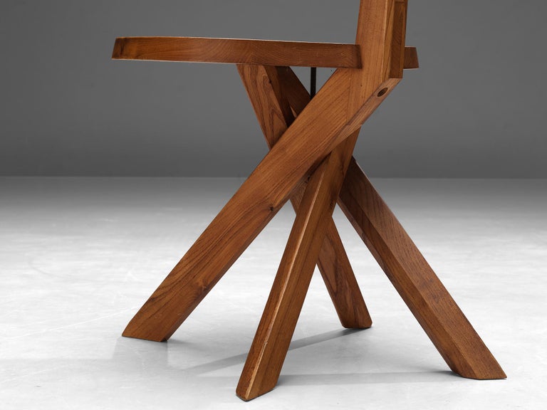 Early Pierre Chapo Sculptural Chair 'S34' in Solid Elm