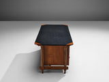 Ico Parisi for Brugnoli Mobili Freestanding Desk in Walnut and Brass