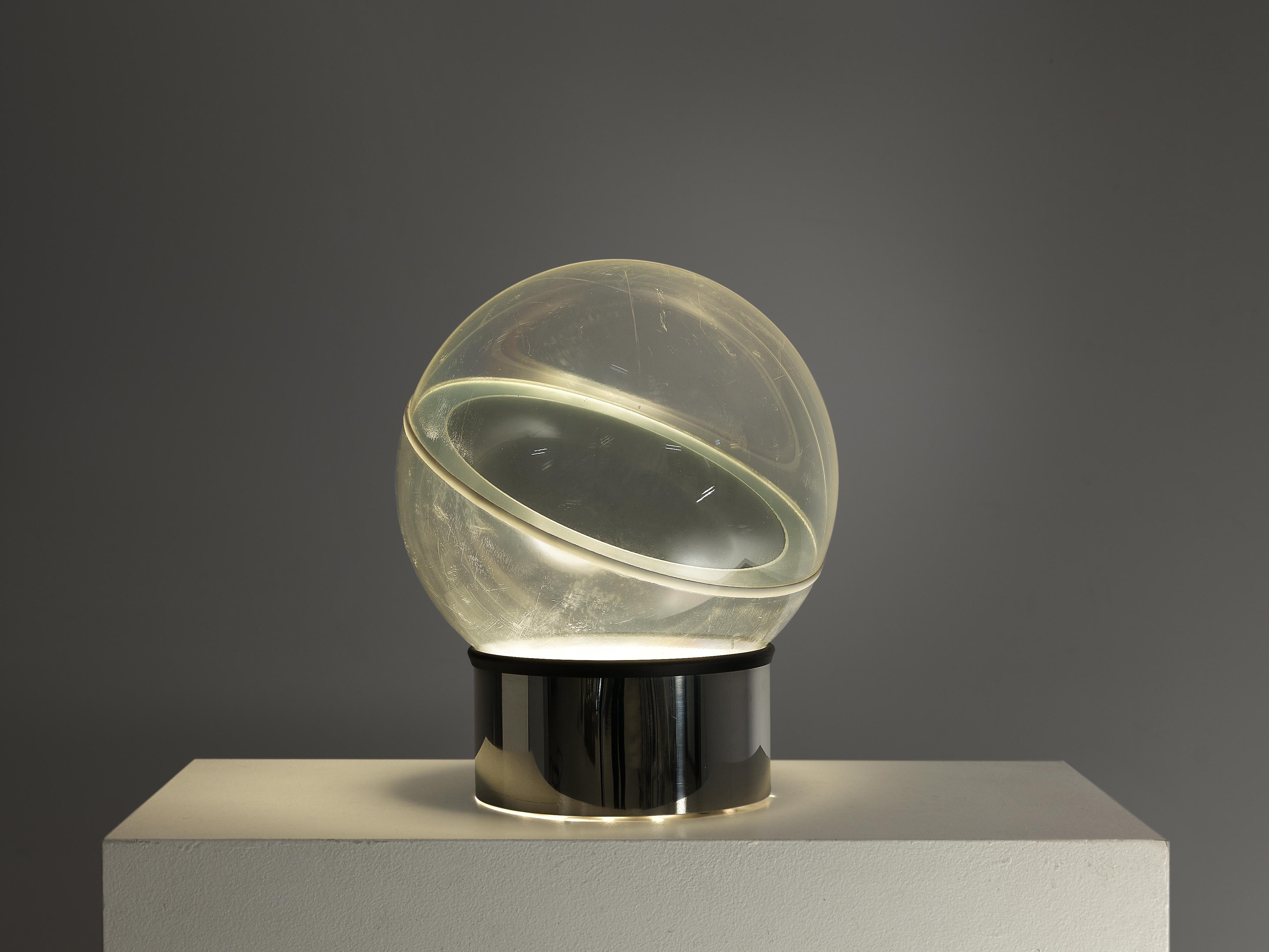 Filippo Panseca for Kartell Table Lamp Model '4044' in Chrome and Neon