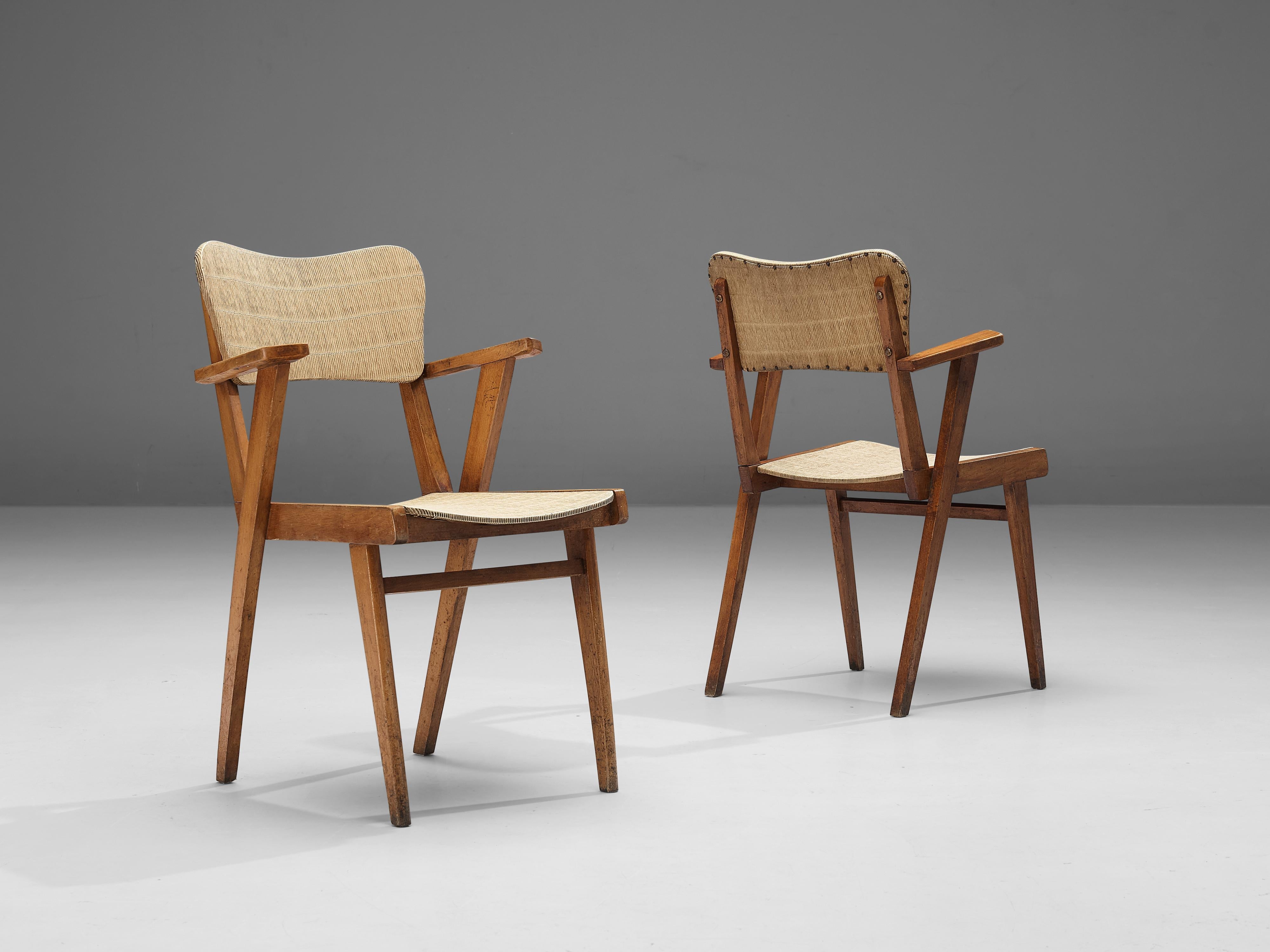 French Pair of Dining Chairs in Vinyl
