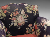 French Art Deco Pair of Lounge Chairs in Floral Upholstery