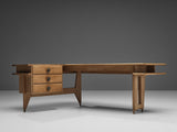 Guillerme & Chambron Corner Desk in Solid Oak