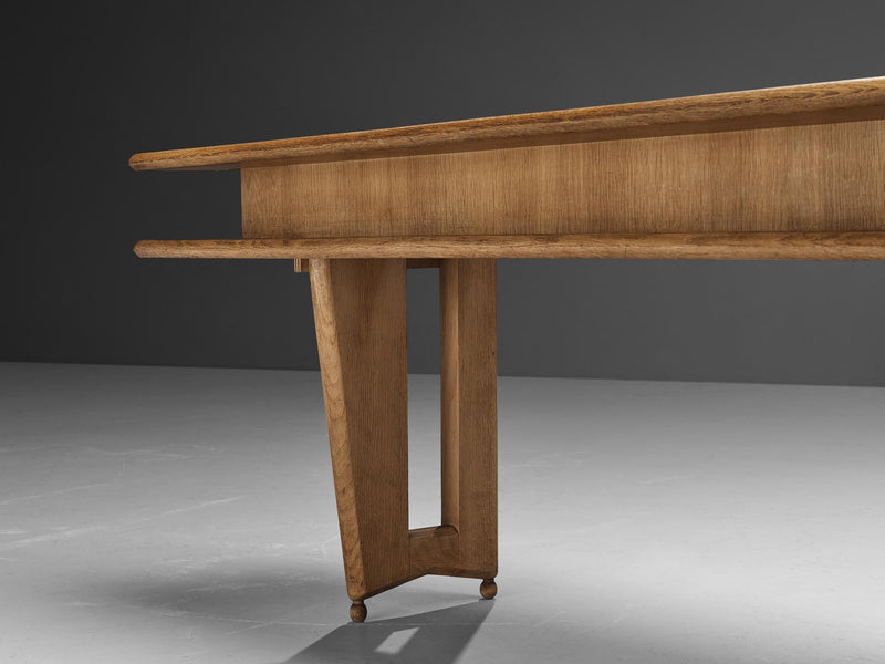 Guillerme & Chambron Corner Desk in Solid Oak