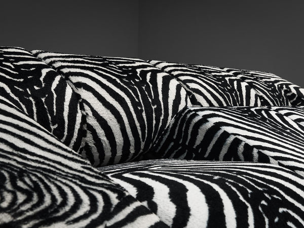 Mario Botta for Alias 'Obliqua' Sofa in Zebra Print Upholstery