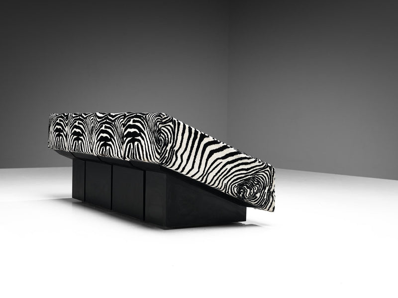 Mario Botta for Alias 'Obliqua' Sofa in Zebra Print Upholstery