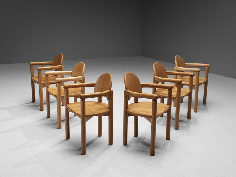 Rainer Daumiller Set of Six Armchairs in Pine