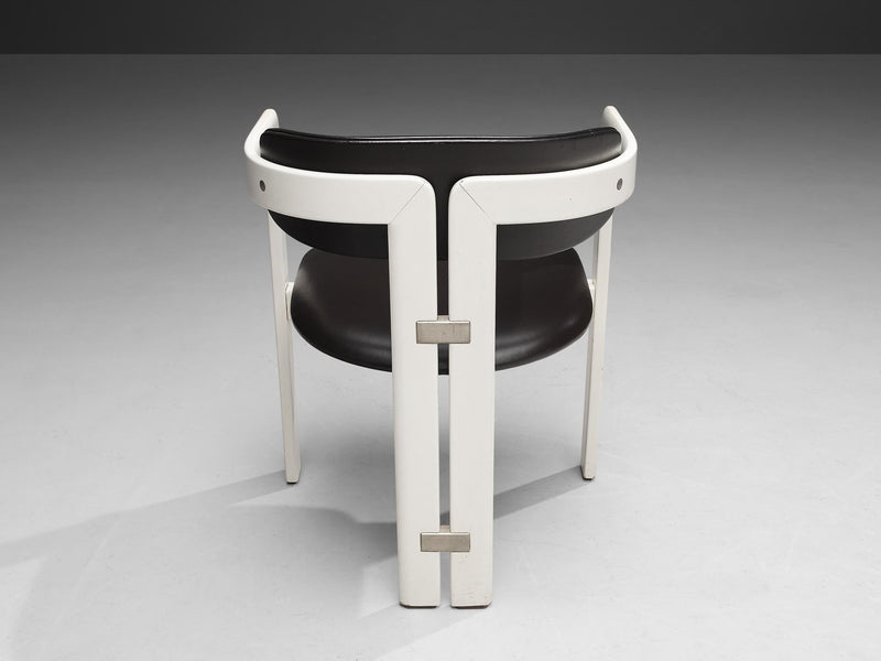 Augusto Savini for Pozzi Pair of 'Pamplona' Dining Chairs in White Lacquered Ash