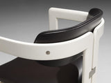Augusto Savini for Pozzi Pair of 'Pamplona' Dining Chairs in White Lacquered Ash