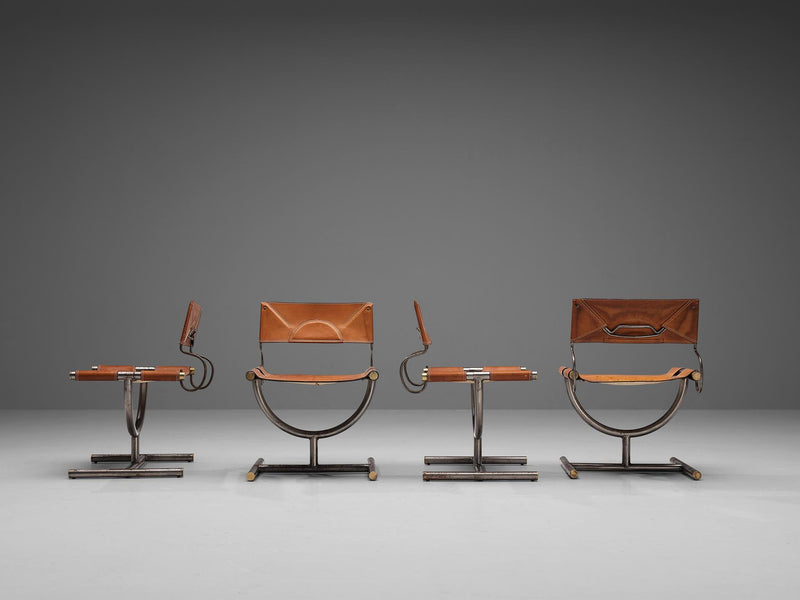 Afra & Tobia Scarpa ‘Benetton’ Chairs in Leather and Steel