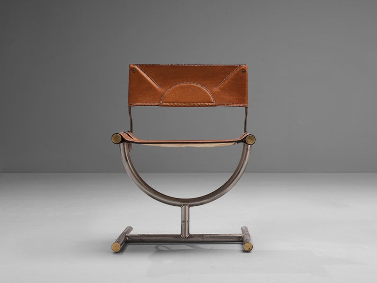 Afra & Tobia Scarpa ‘Benetton’ Chair in Leather and Steel