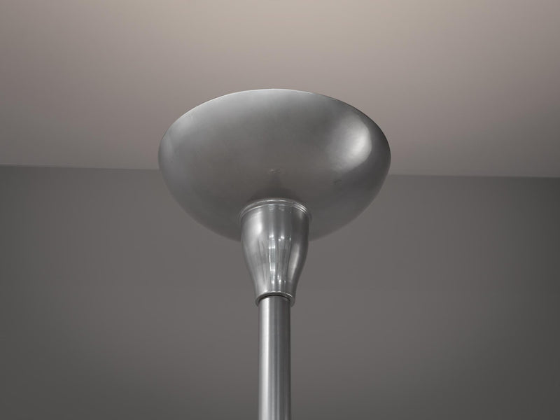 1930s French Art Deco Floor Lamp in Aluminum
