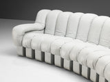 De Sede DS-600 'Snake' Sectional Sofa in Light Grey Leather